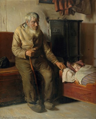 Blinder Kristian kümmert sich um ein Kind von Michael Peter Ancher